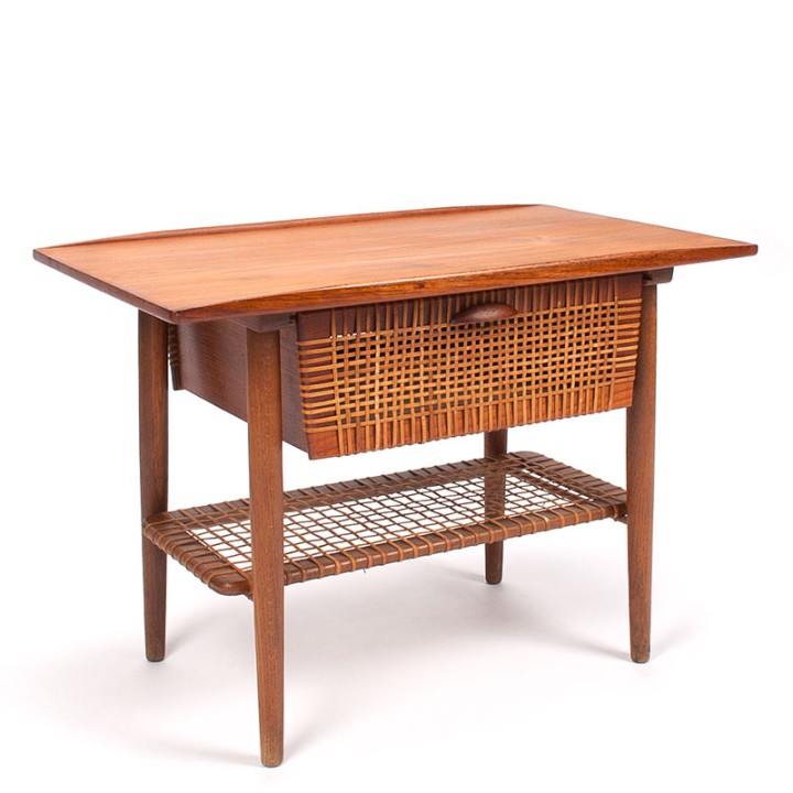 Vintage Mid-Century Danish cabinet in teak and wicker