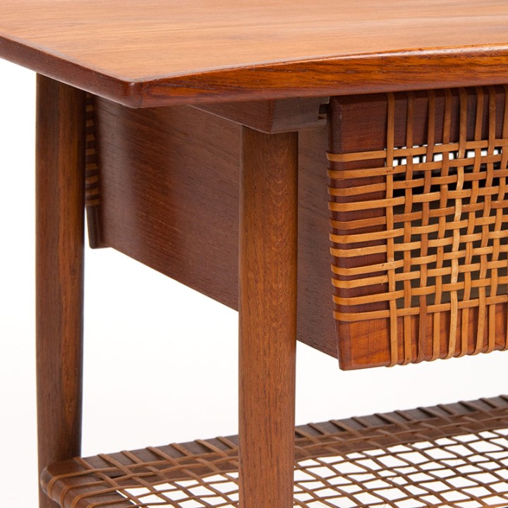 Vintage Mid-Century Danish cabinet in teak and wicker