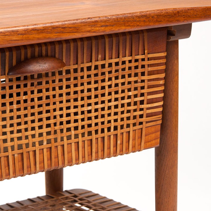 Vintage Mid-Century Danish cabinet in teak and wicker