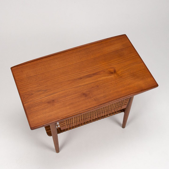 Vintage Mid-Century Danish cabinet in teak and wicker