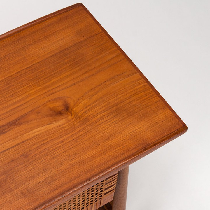 Vintage Mid-Century Danish cabinet in teak and wicker