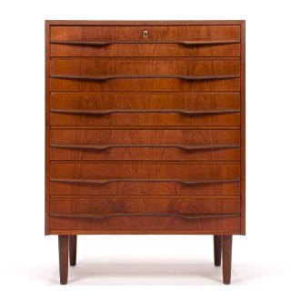 Mid-Century Modern Danish Chest of Drawers with Special Handle