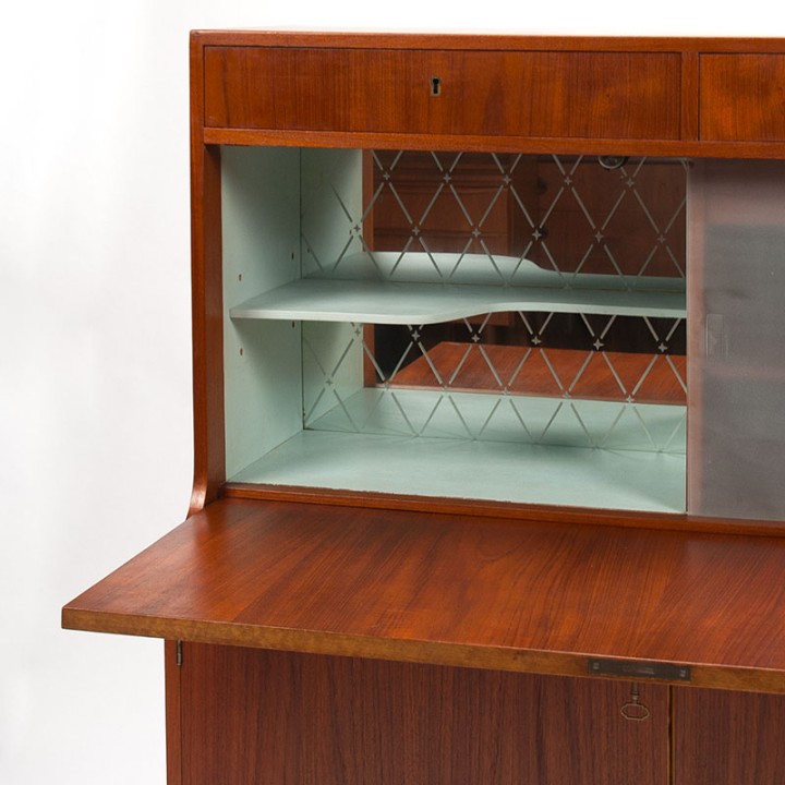 Deens vintage secretaire meubel van H.P. 