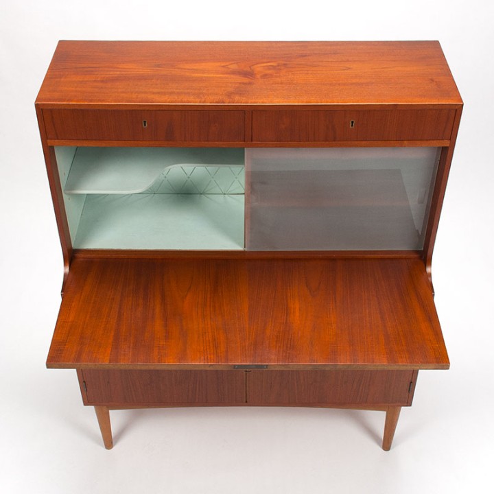 Deens vintage secretaire meubel van H.P. 