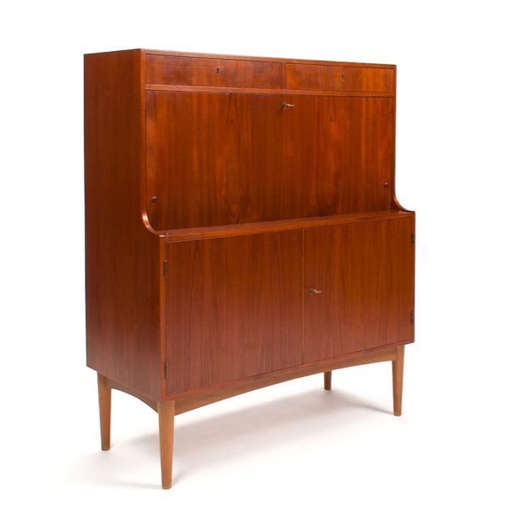 Deens vintage secretaire meubel van H.P. 