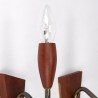 Deense set van 2 vintage wandlampjes in teak en messing