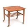Danish Mid-Century vintage side table on wheels