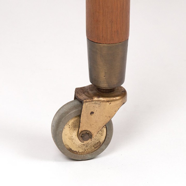 Danish Mid-Century vintage side table on wheels