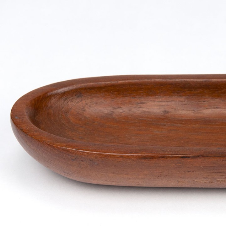 Vintage elongated teak serving dish