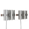 Set of double Mid-Century aluminum wall lamps