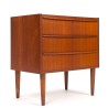 Deense Mid-Century vintage ladekast met 3 lades
