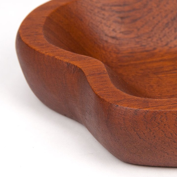 Organically shaped Danish teak vintage small bowl