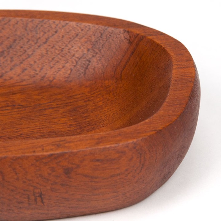 Organically shaped Danish teak vintage small bowl