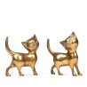 Set of 2 vintage brass cats