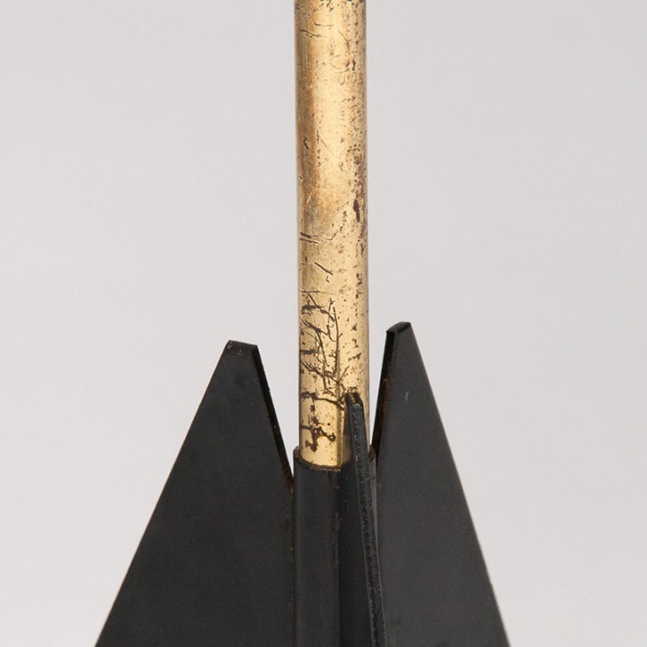 Deense vintage tafellamp op metalen 3 poot