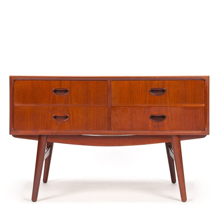 Low model vintage Danish chest of drawers in teak