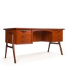 Mid-Century Danish vintage large desk in teak
