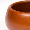 Round serving bowl Mid-Century vintage in teak