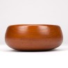 Round serving bowl Mid-Century vintage in teak