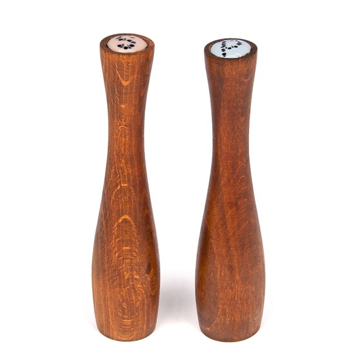 Mid-Century vintage teakhouten peper en zout stel