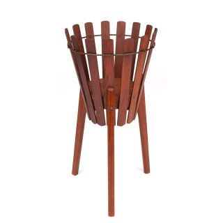 Mid-Century Danish teak planter on tripod