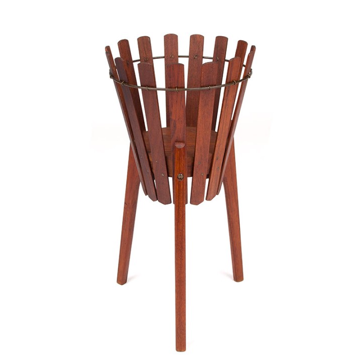 Mid-Century teakhouten Deense plantenbak op driepoot