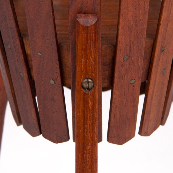 Mid-Century Danish teak planter on tripod