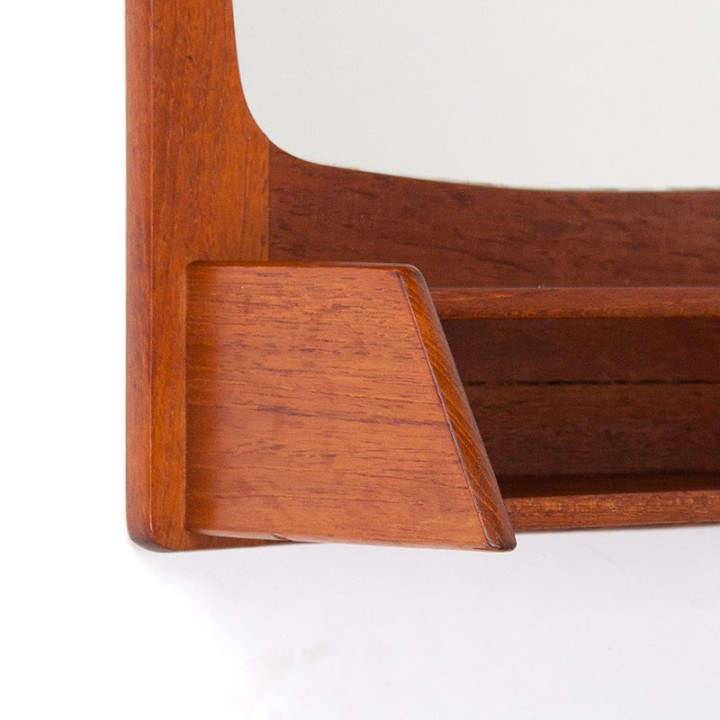 Deense Mid-Century vintage spiegel met open vakje