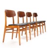 Mid-Century set van 4 vintage eettafel stoelen uit Denemarken
