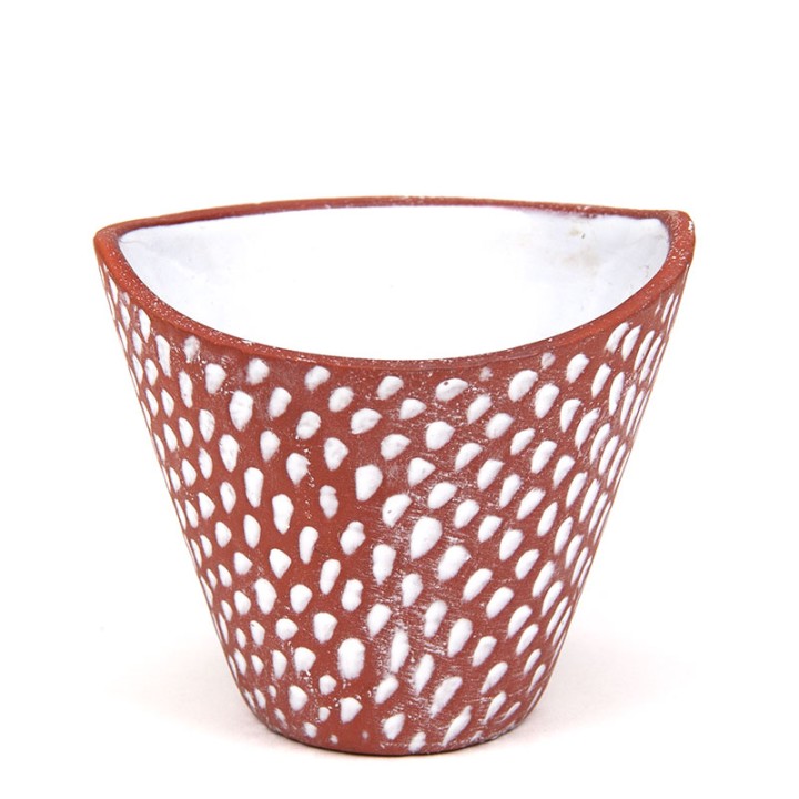 Klein model vintage bloempotje met stipjes