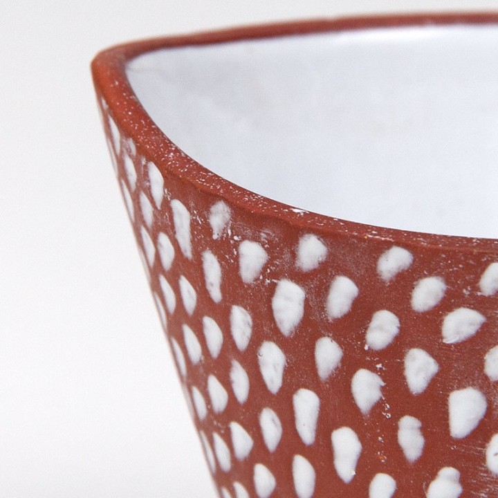 Small vintage flower pot with dots