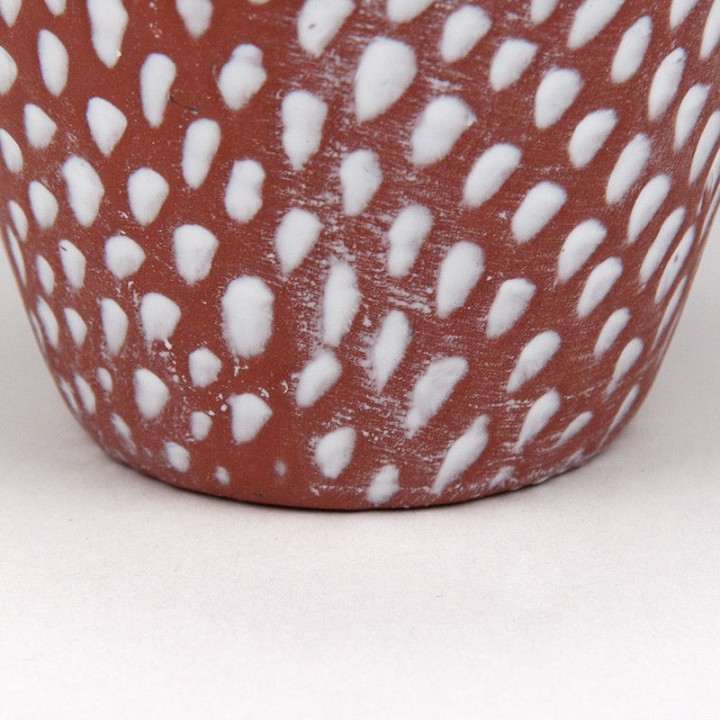 Small vintage flower pot with dots