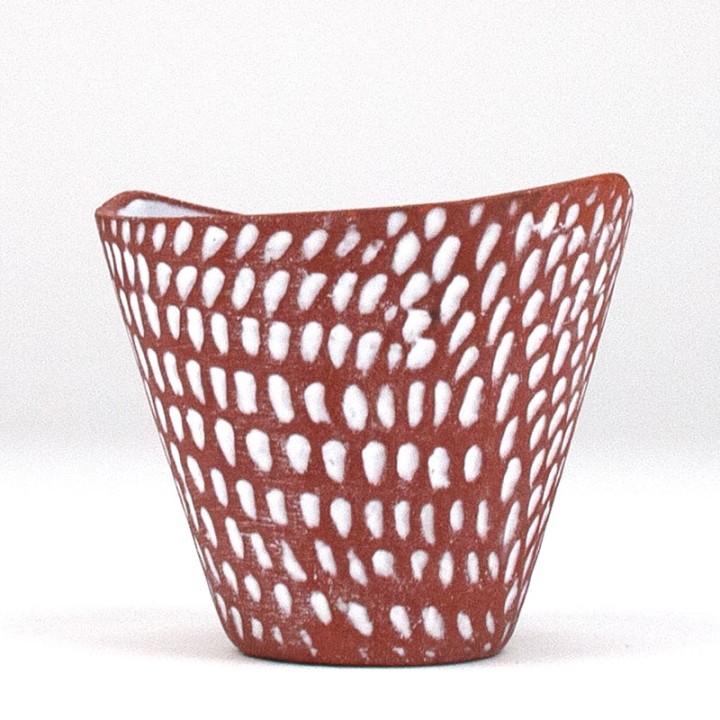 Small vintage flower pot with dots