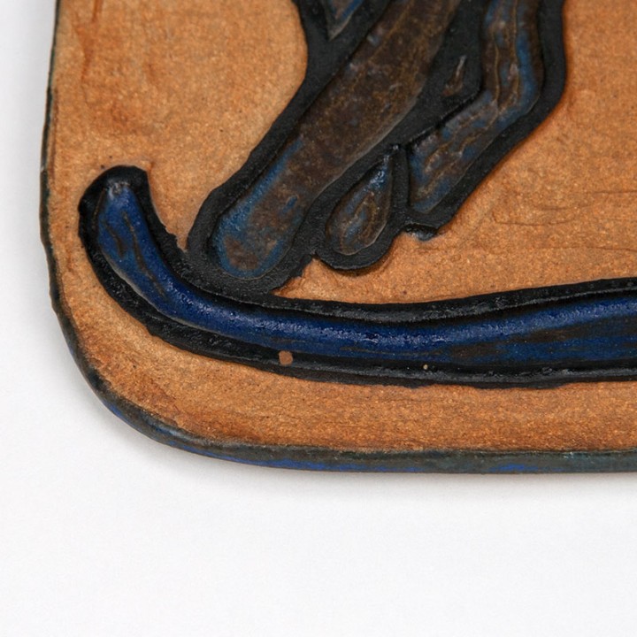 Vintage Danish design wall tile with cats by Hildegon ALS