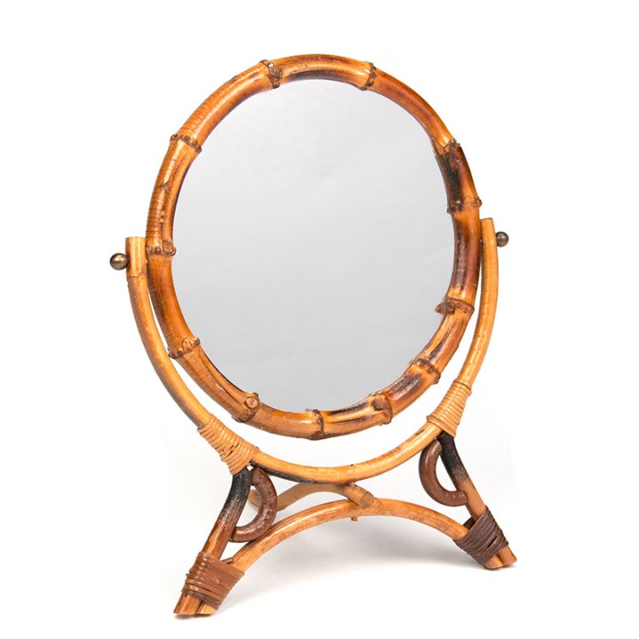 Bamboo vintage round table model mirror