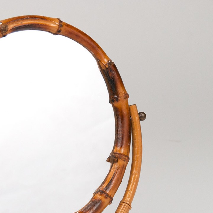 Bamboo vintage round table model mirror