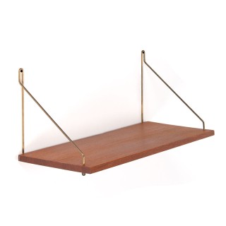 Mid-Century vintage Deense teakhouten boekenplank