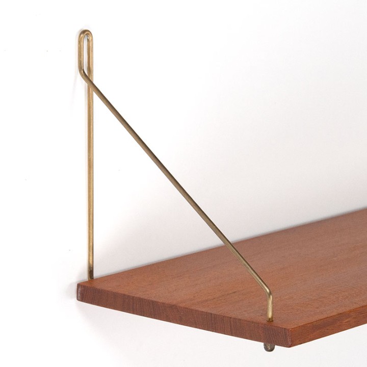 Mid-Century vintage Deense teakhouten boekenplank