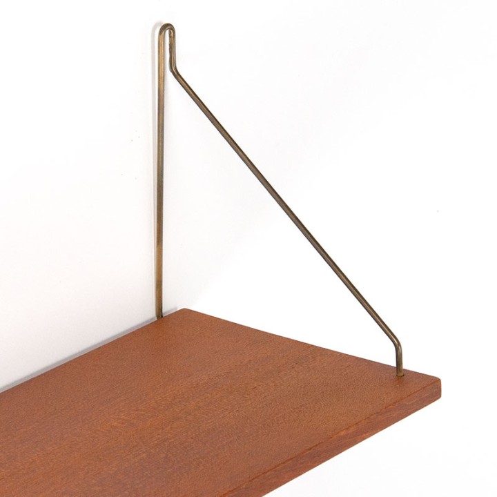 Mid-Century vintage Deense teakhouten boekenplank