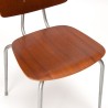 Set van 6 Deense Mid-Century industriële schoolstoelen