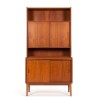 Hoog model vintage Deens Mid-Century kast in teak