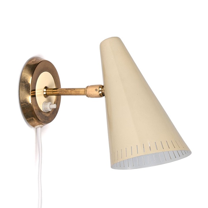 Vintage wandlamp uit de jaren vijftig creme kleur