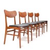 Mid-Century set van 4 eettafel stoelen Deens jaren zestig