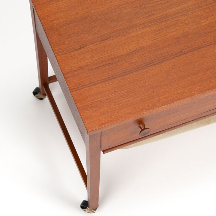 Mid-Century Danish vintage sewing cabinet on wheels