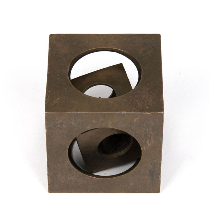 Brass Mid-Century vintage cube object