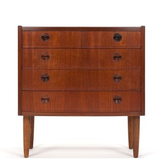 Teak Mid-Century Deens vintage ladekastje met 5 lades