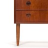 Teak Mid-Century Danish vintage chest of drawers with 5 drawers