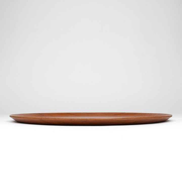 Large round Mid-Century model tray in teak