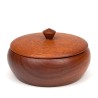 Rond teak vintage model schaaltje met deksel