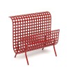 Rood geperforeerd metalen vintage brievenstandaard
